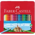 KREDKI ZAMEK FABER-CASTELL, 24 KOLORY W METALOWYM OPAKOWANIU