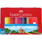 KREDKI ZAMEK FABER-CASTELL, 48 KOLORÓW + 2 OŁÓWKI + GUMKA + TEMPERÓWKA  