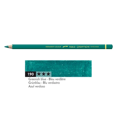 Kredka Caran d'Ache Pablo, kolor 190 Greenish Blue