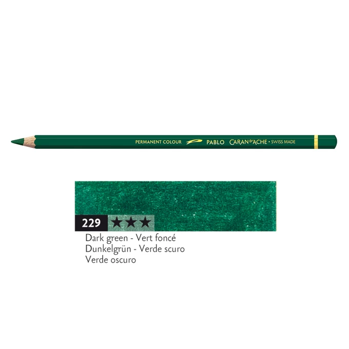 Kredka Caran d'Ache Pablo, kolor 229 Dark Green