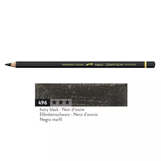 Kredka Caran d'Ache Pablo, kolor 496 Ivory Black