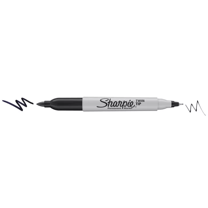 Marker permanentny Sharpie Twin Tip, czarny