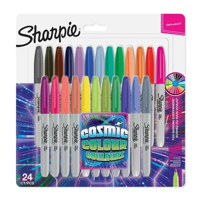 Markery permanentne Sharpie Fine Cosmic Colors, 24 kolory