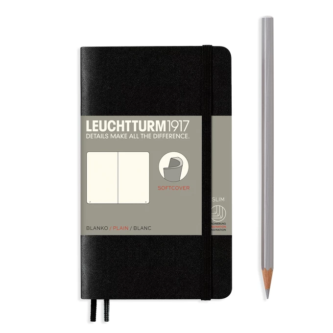 NOTATNIK LEUCHTTURM1917 POCKET (A6), MIĘKKA OPRAWA, CZARNY