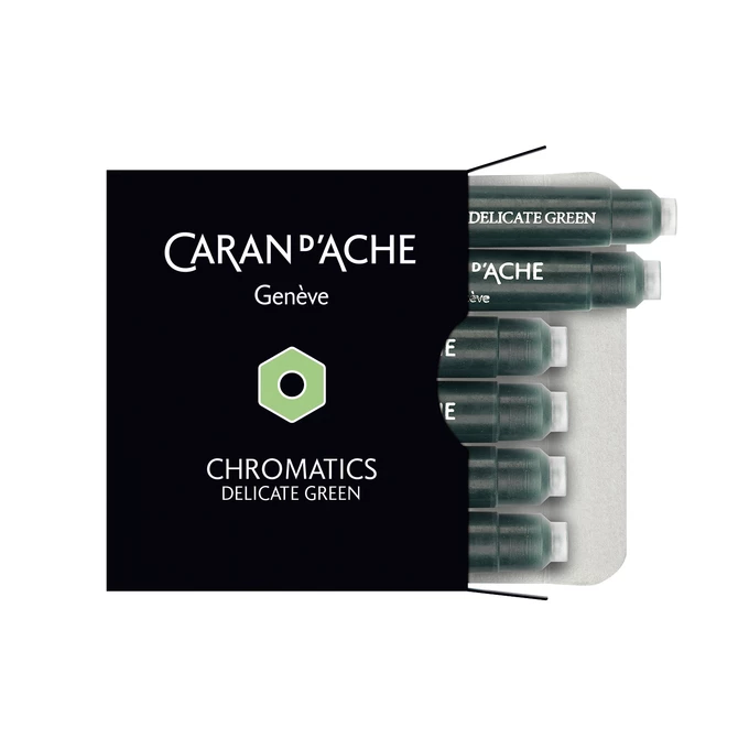 Naboje atramentowe Chromatics Caran d'Ache, kolor Delicate Green (jasny zielony)