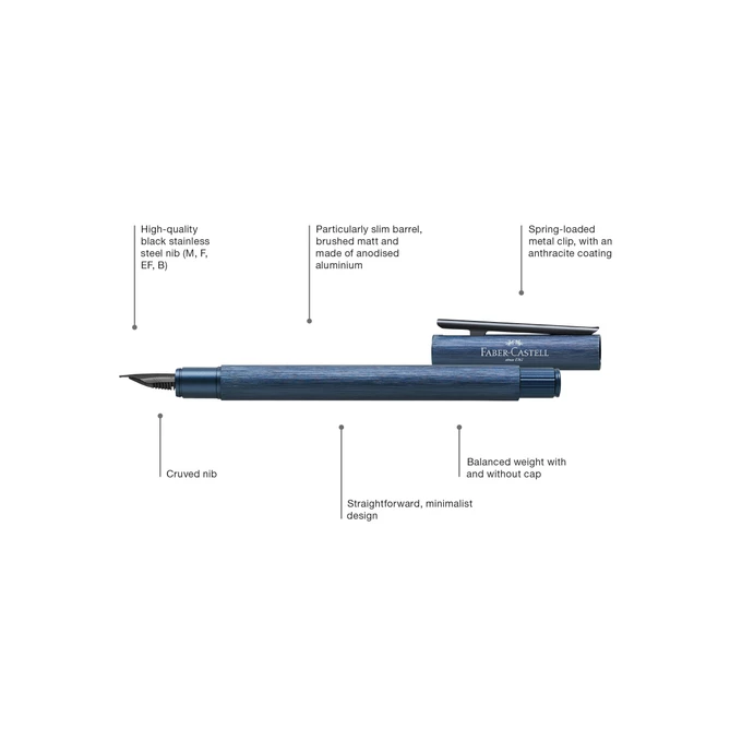 PIÓRO WIECZNE NEO SLIM ALUMINIUM FABER-CASTELL, DARK BLUE