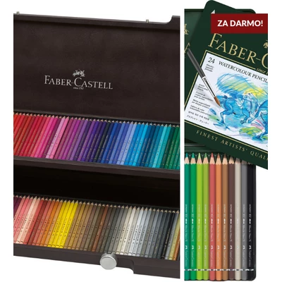 ZESTAW SPECJALNY: KREDKI POLYCHROMOS FABER-CASTELL, 120 KOLORÓW W OZDOBNEJ KASECIE + KREDKI ALBRECHT DURER, 24 KOLORY ZA DARMO!