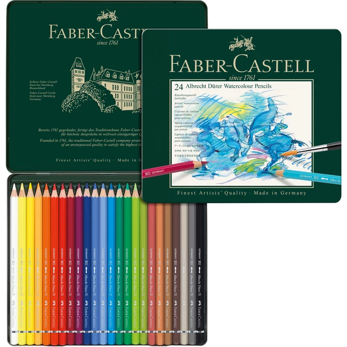 ZESTAW SPECJALNY: KREDKI POLYCHROMOS FABER-CASTELL, 120 KOLORÓW W OZDOBNEJ KASECIE + KREDKI ALBRECHT DURER, 24 KOLORY ZA DARMO!