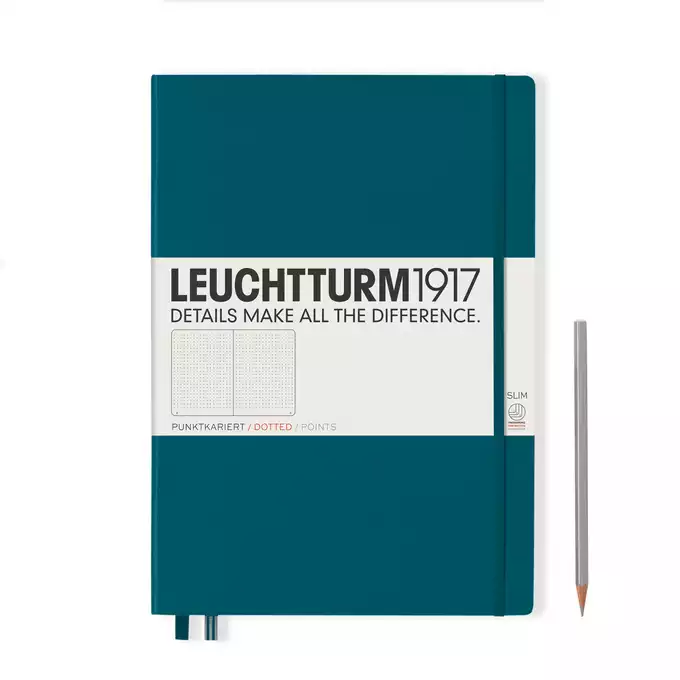 NOTATNIK LEUCHTTURM1917 MASTER SLIM (A4+), MORSKI - Liniatura: w kropki