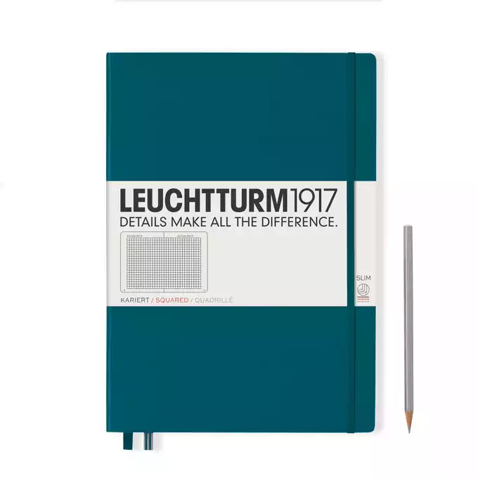 NOTATNIK LEUCHTTURM1917 MASTER SLIM (A4+), MORSKI - Liniatura: w kratkę