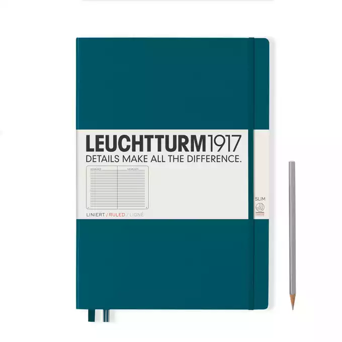 NOTATNIK LEUCHTTURM1917 MASTER SLIM (A4+), MORSKI - Liniatura: w linię