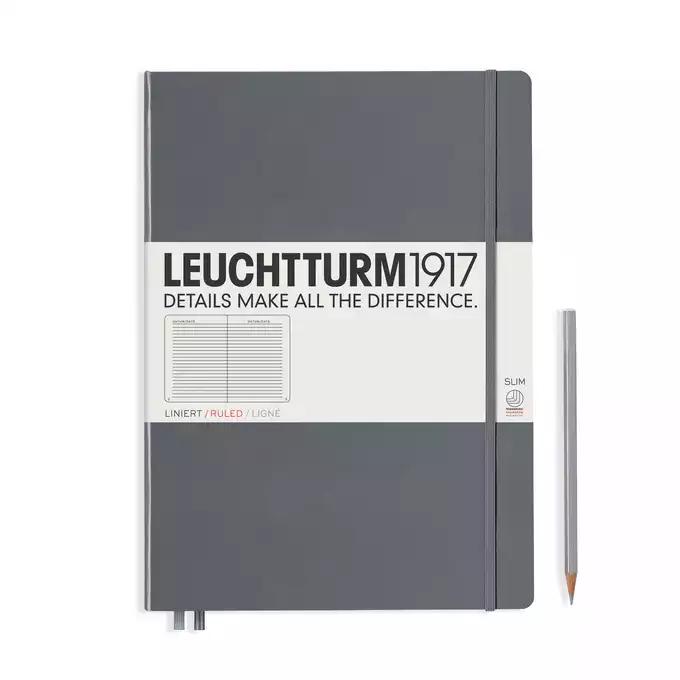 NOTATNIK LEUCHTTURM1917 MASTER SLIM (A4+), ANTRACYTOWY - Liniatura: w linię