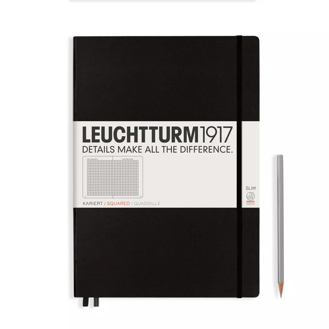 NOTATNIK LEUCHTTURM1917 MASTER SLIM (A4+), CZARNY - Liniatura: w kratkę