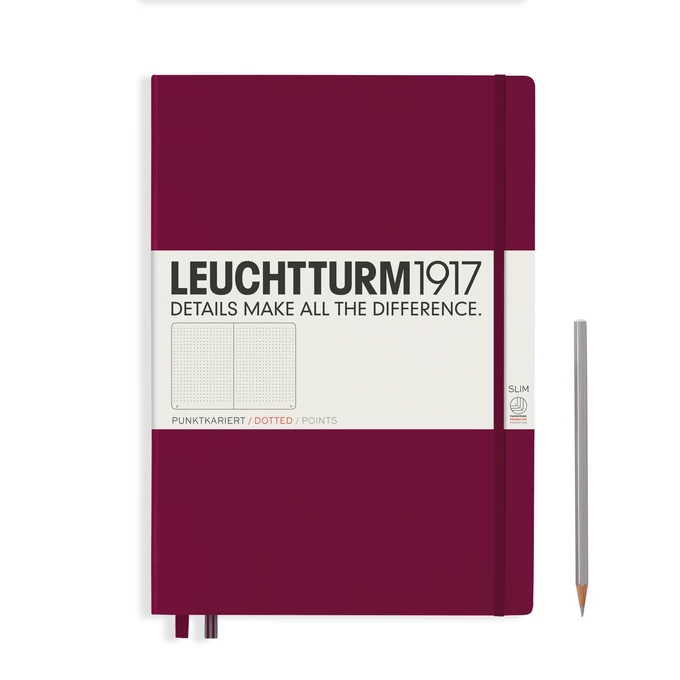 NOTATNIK LEUCHTTURM1917 MASTER SLIM (A4+), BORDOWY - Liniatura: w kropki