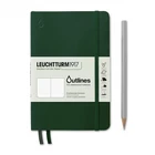 NOTATNIK WODOODPORNY LEUCHTTURM1917 OUTLINES 150 G PAPERBACK (B6+), WALDEN GREEN