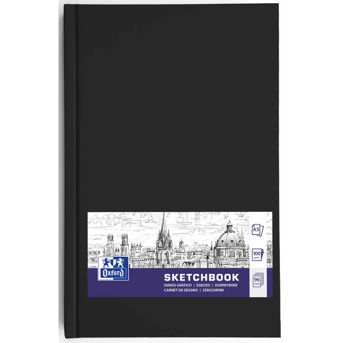 SZKICOWNIK OXFORD SKETCHBOOK SZYTY, 96 KARTEK A5, CZARNY