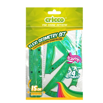 ZESTAW GEOMETRYCZNY CRICCO FLEXI Z LINIJKĄ 15 CM