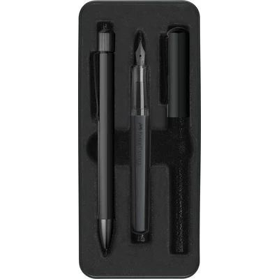 ZESTAW PREZENTOWY HEXO PIÓRO WIECZNE M + DŁUGOPIS BLACK MAT OP. METALOWE FABER-CASTELL