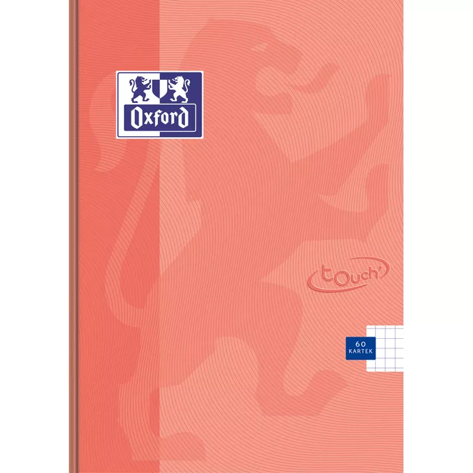 BRULION OXFORD TOUCH PASTEL, 60 KARTEK A5 W KRATKĘ Z MARGINESEM, KORALOWY