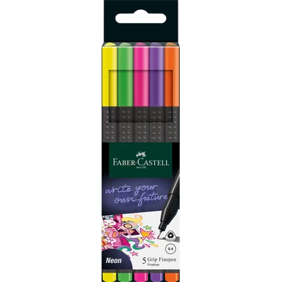 CIENKOPISY GRIP FABER-CASTELL, 5 KOLORÓW NEONOWYCH