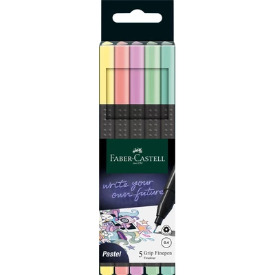 CIENKOPISY GRIP FABER-CASTELL, 5 KOLORÓW PASTELOWYCH