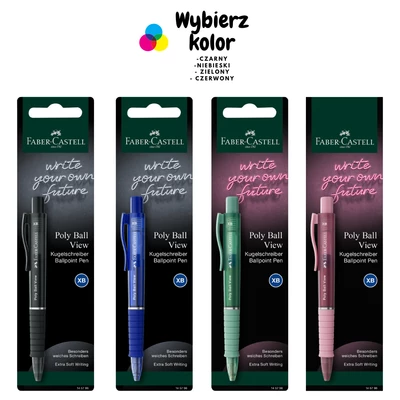 DŁUGOPIS FABER-CASTELL POLY BALL VIEW NA BLISTRZE, MIX KOLORÓW