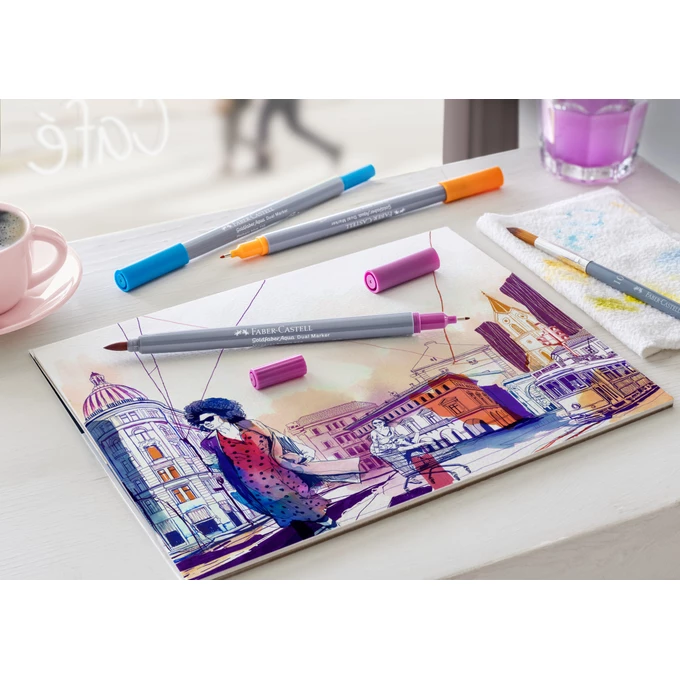 DWUSTRONNY PISAK AKWARELOWY FABER-CASTELL GOLDFABER AQUA, 284 PURPUROWY