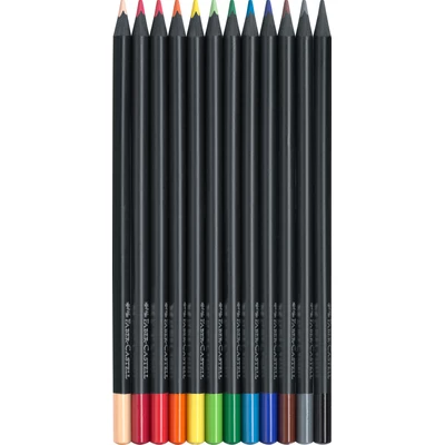 KREDKI BLACK EDITION FABER-CASTELL, 12 KOLORÓW W METALOWYM OPAKOWANIU