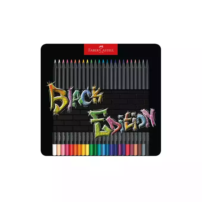 KREDKI BLACK EDITION FABER-CASTELL, 24 KOLORY W METALOWYM OPAKOWANIU