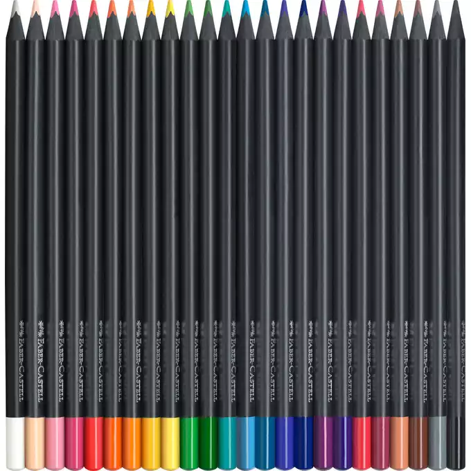 KREDKI BLACK EDITION FABER-CASTELL, 24 KOLORY W METALOWYM OPAKOWANIU