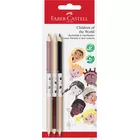 KREDKI FABER-CASTELL CHILDREN OF THE WORLD, 3 KREDKI DWUSTRONNE W KOLORACH SKÓRY