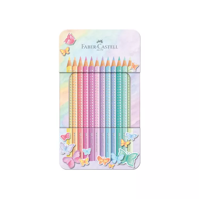 KREDKI SPARKLE FABER-CASTELL, 12 KOLORÓW PASTELOWYCH