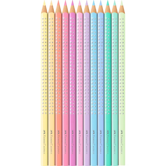 KREDKI SPARKLE FABER-CASTELL, 12 KOLORÓW PASTELOWYCH