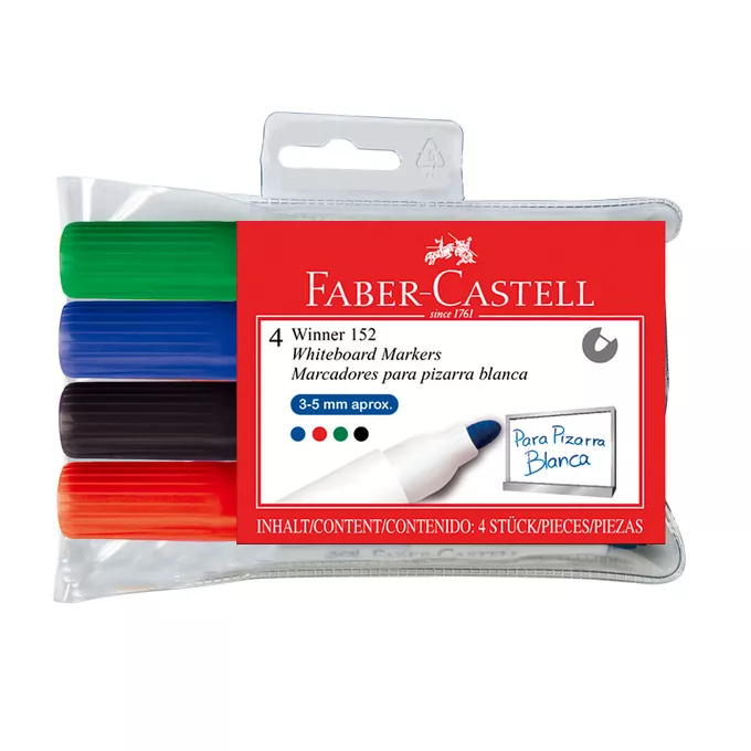 MARKER SUCHOŚCIERALNY 152 FABER-CASTELL, 4 KOLORY