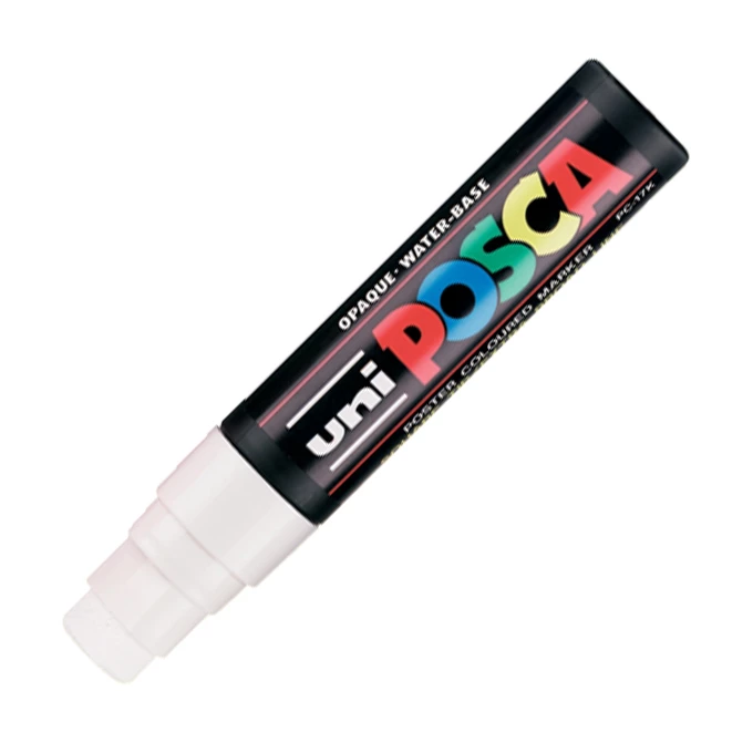 Marker uni POSCA PC-17K z bardzo szeroką ściętą końcówką, biały