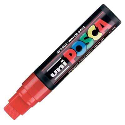 Marker uni POSCA PC-17K z bardzo szeroką ściętą końcówką, czerwony