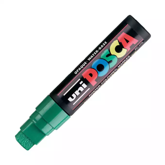 Marker uni POSCA PC-17K z bardzo szeroką ściętą końcówką, zielony