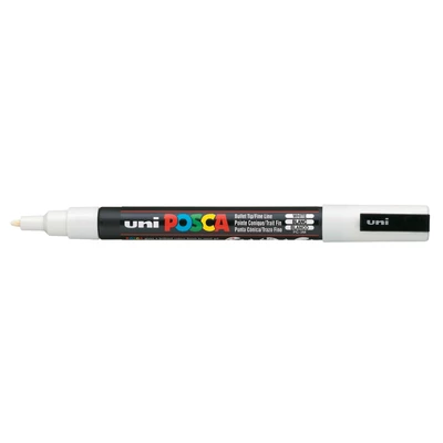 Marker uni POSCA PC-3M z cienką okrągłą końcówką, biały