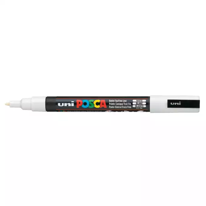 Marker uni POSCA PC-3M z cienką okrągłą końcówką, biały