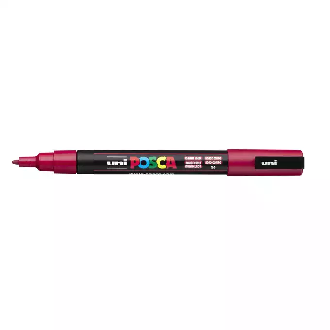 Marker uni POSCA PC-3M z cienką okrągłą końcówką, bordowy