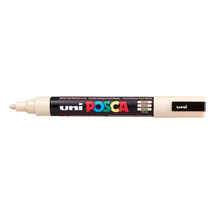 Marker uni POSCA PC-5M z okrągłą średnią końcówką, beżowy