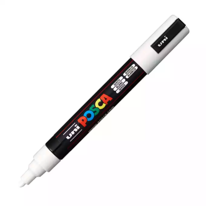 Marker uni POSCA PC-5M z okrągłą średnią końcówką, biały