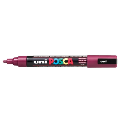 Marker uni POSCA PC-5M z okrągłą średnią końcówką, ciemnoczerwony