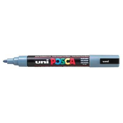 Marker uni POSCA PC-5M z okrągłą średnią końcówką, ciemnoszary