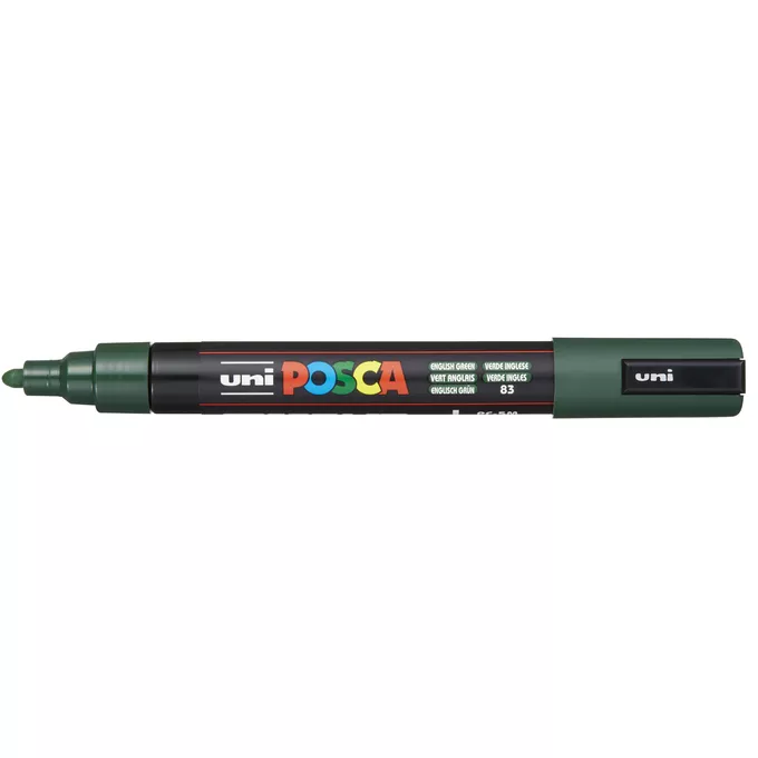 Marker uni POSCA PC-5M z okrągłą średnią końcówką, ciemnozielony