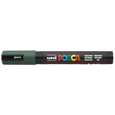 Marker uni POSCA PC-5M z okrągłą średnią końcówką, ciemnozielony