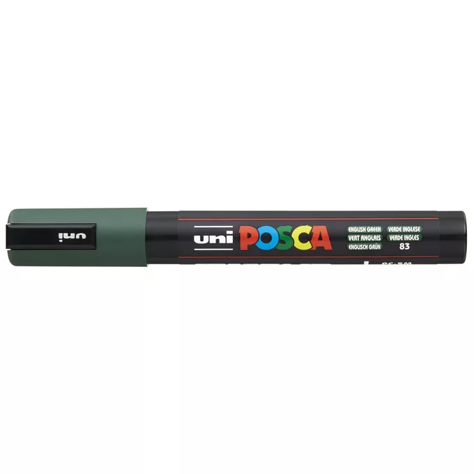 Marker uni POSCA PC-5M z okrągłą średnią końcówką, ciemnozielony