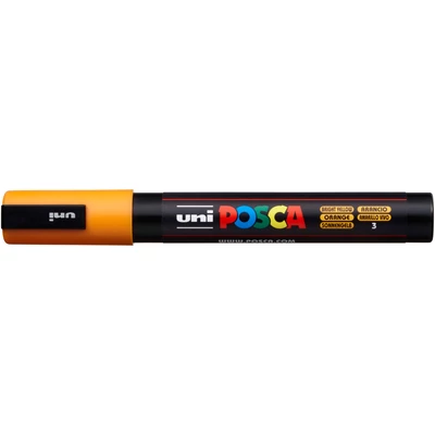 Marker uni POSCA PC-5M z okrągłą średnią końcówką, ciemnożółty