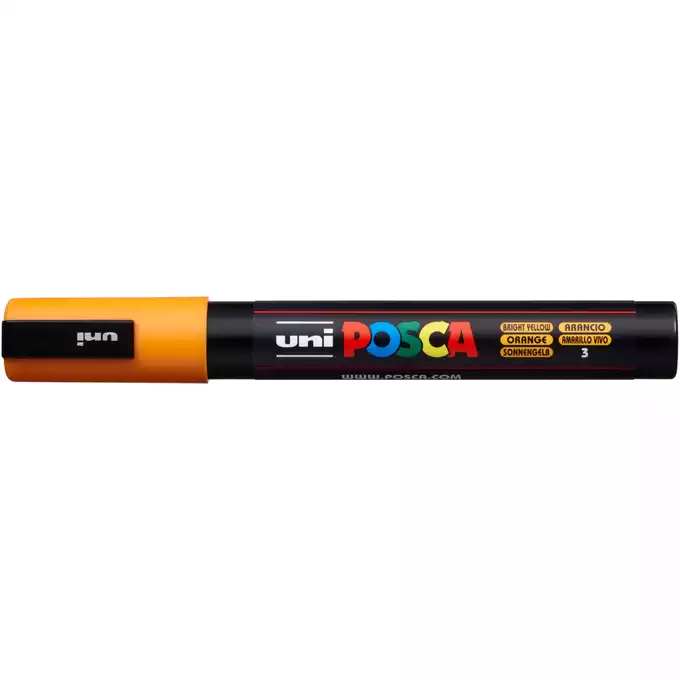 Marker uni POSCA PC-5M z okrągłą średnią końcówką, ciemnożółty