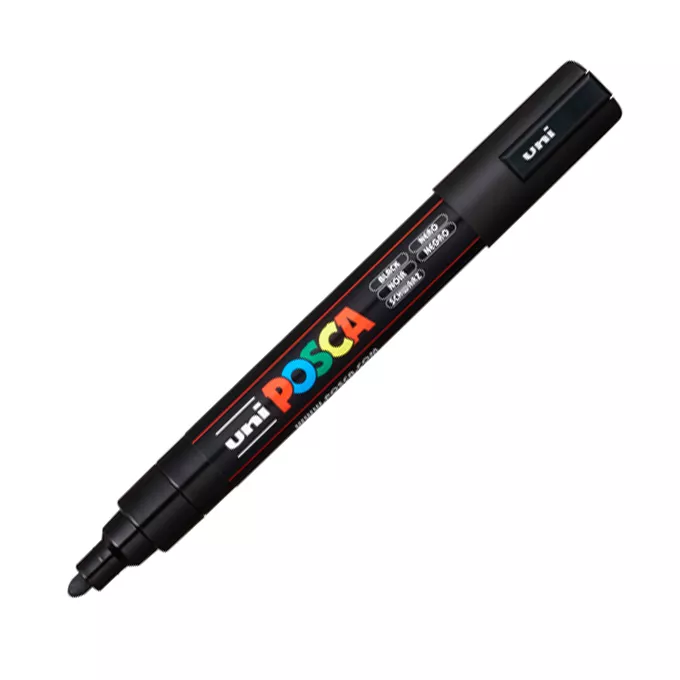 Marker uni POSCA PC-5M z okrągłą, średnią końcówką, czarny